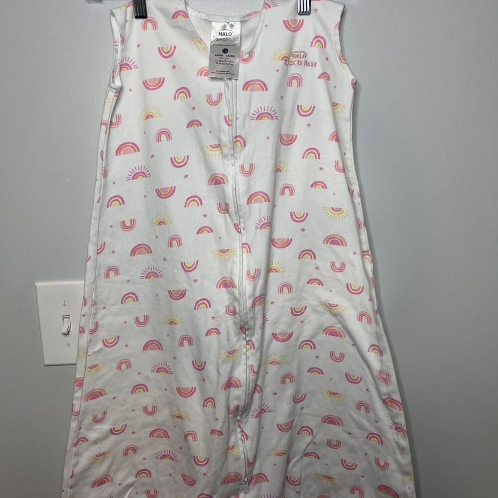 Halo SleepSack Micro Fleece Baby Girl Wearable Blanket Rainbows 12-18M 22-28lbs